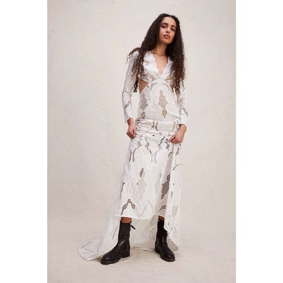 Free People Dresses & Skirts - Free People Ivory Lace Bridal Gown